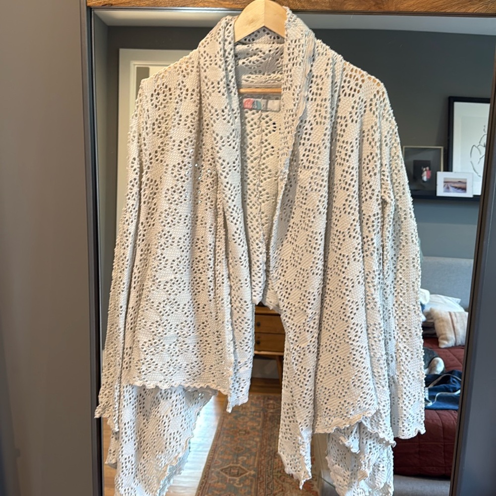 Free People Beach “Flume Waterfall” Shawl/Sweater